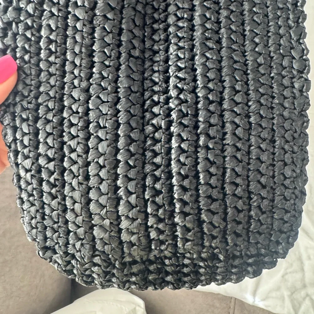 Prada Large Black and White Crochet Handbag - Picture 6 of 9